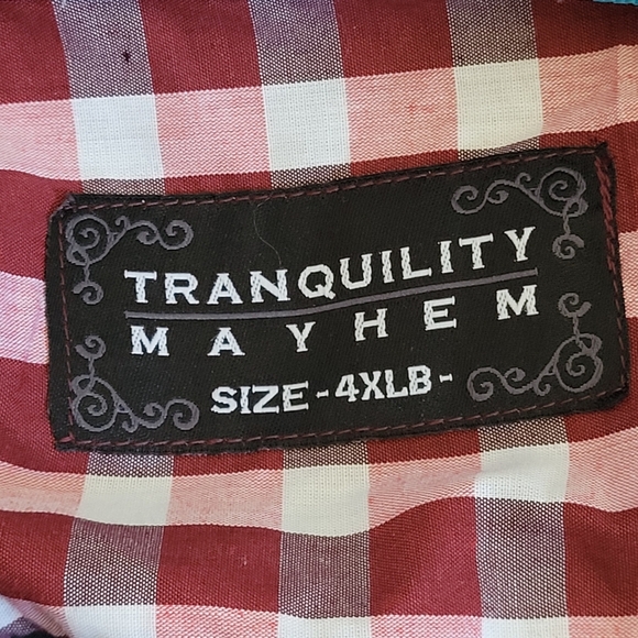 Tranquility Mayhem Mens Black Long Sleeve Button Down Front Casual Dress Shirt P - Picture 4 of 5